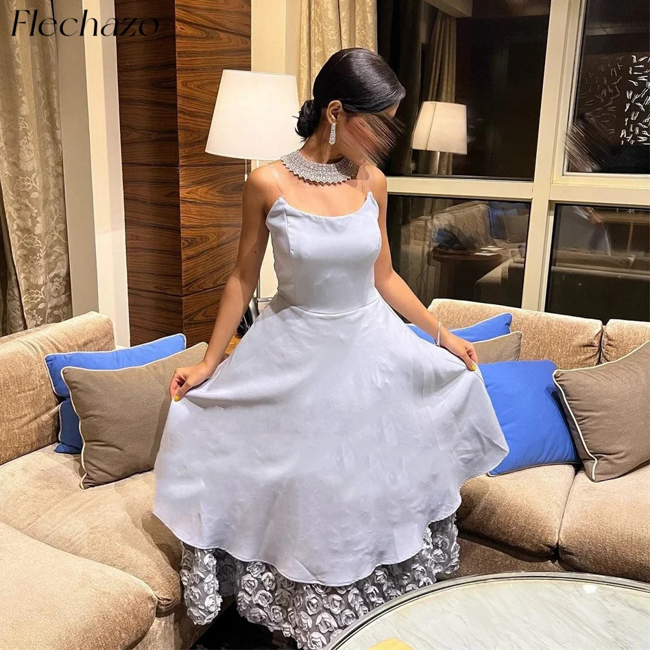 

Flechazo Grey Evening Dresses Strapless Sleeveless A Line Rose Flower Ankle-Length Party Dress For Women 2024 vestidos de noche