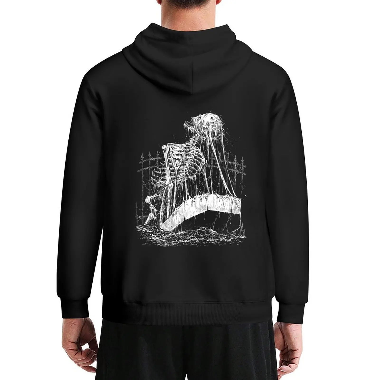 

Death Awakening Skeleton Buried Zombie in cemetery at dark night Hoodie fashion men men's clothes hooded shirt hoodie man
