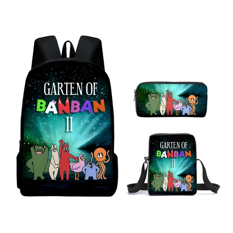 Harajuku Novelty Cool Garten of Banban 3pcs/Set Backpack 3D Print School Student Bookbag Laptop Daypack Shoulder Bag Pencil Case