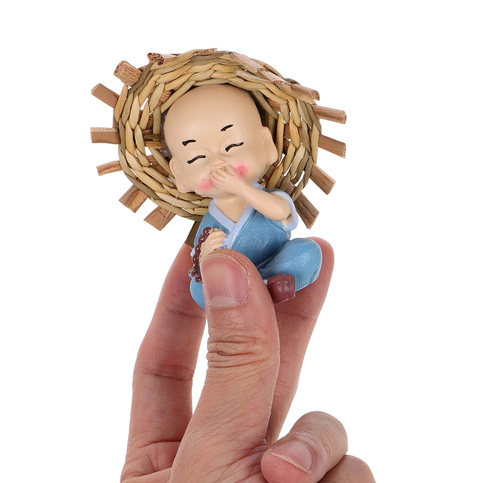 

4Pcs Miniature Monk Zen Ornaments Cute Statue Feng Shui Car Dashboard Plant Decoration Resin Sculptures