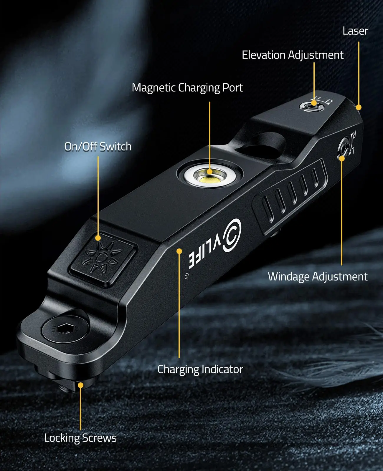 Green Laser Sight with Strobe Function For Rifle M-Lok Picatinny Rail Magnetic Rechargeable Low Profile Tactical