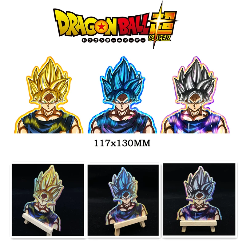 1pcs Anime Motion/Moving Adhesive Waterproof Peeker 3D Change Lenticular Collection Holography Sticker Dragon Ball Son Goku Gift