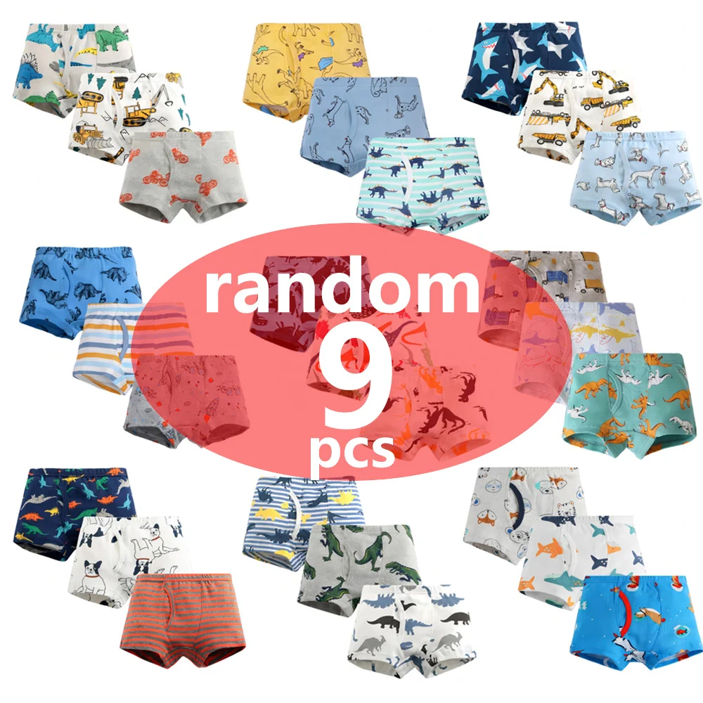 3/6/9 Teile/los Jungen Boxer Briefs Kinder Baumwolle Unterwäsche Baby Jungen Unterhose Teenager Cartoon Druck Weiche Kinder Höschen 2023 neue
