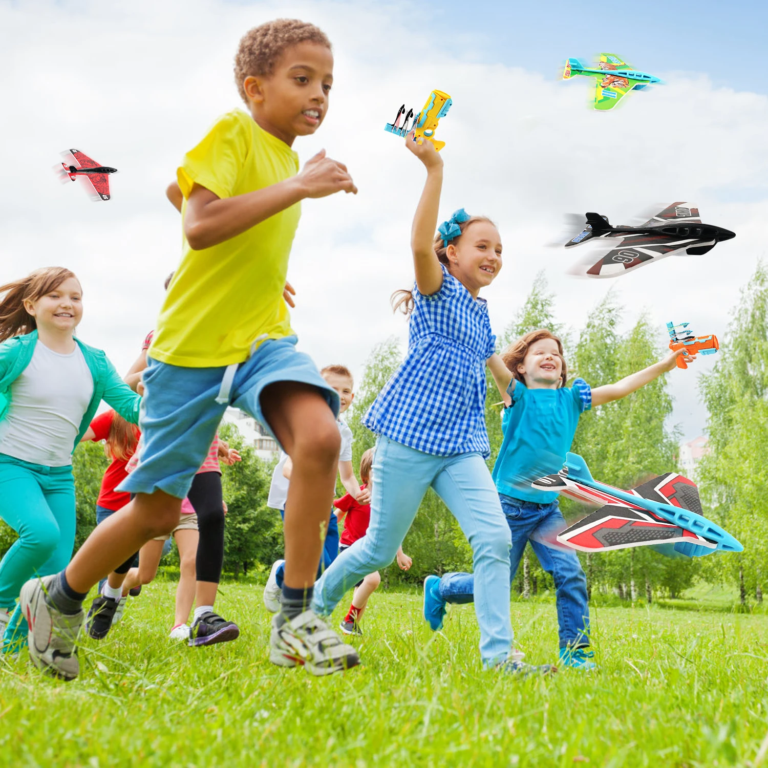 Vliegtuig Launcher Bubble Katapult Met 3 Kleine Vliegtuig Speelgoed Grappig Vliegtuig Speelgoed voor Kinderen vliegtuig Katapult Gun Schieten Spel Gift