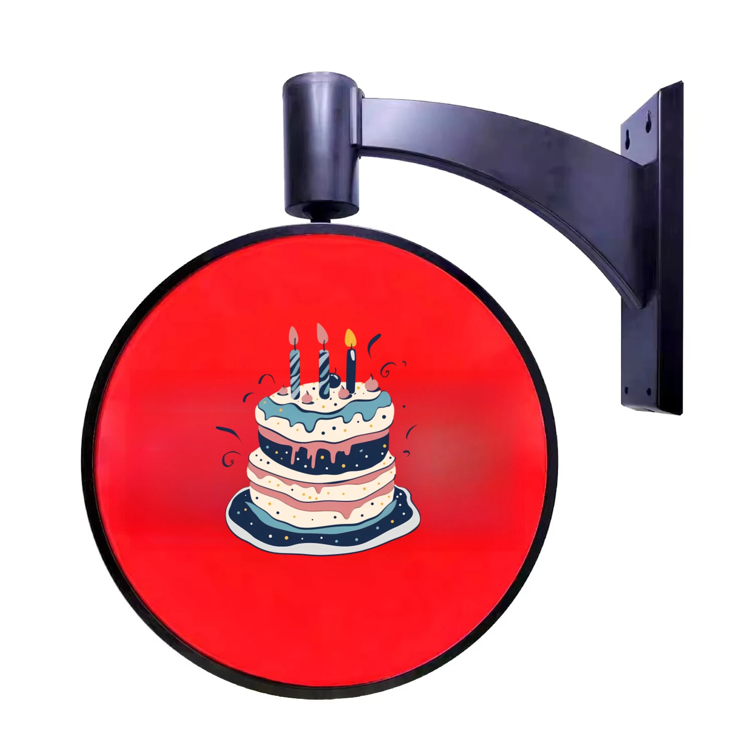 Rotating light box formed in circular vacuum acrylic LED double sided