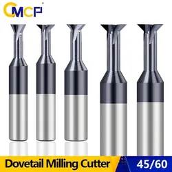 CMCP 1.5-16mm Carbide Dovetail Milling Cutter CNC Tool 45 60 Degree T Slotting Tungsten Steel Machining Tool for Metal End Mill