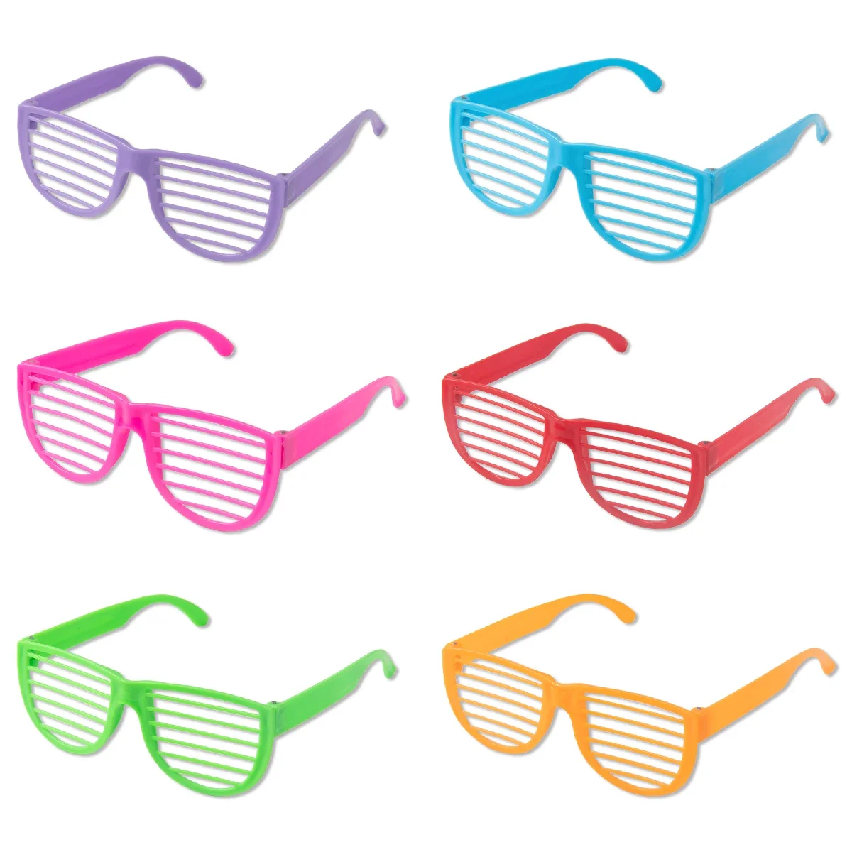 6/12pcs Colorful Louver Glasses Toys Children's Boys and Girls Birthday Party Gifts Neon Sunglasses Makeup Party Photos Props