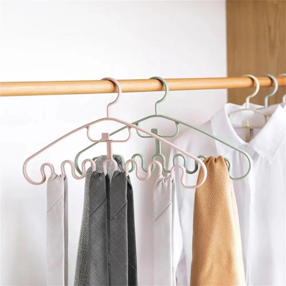 Clothes Rack Plastic Durable Waves Multi-port Good Load-bearing Capacity Storage Hangers Drying Hanger Save Space Multifunction