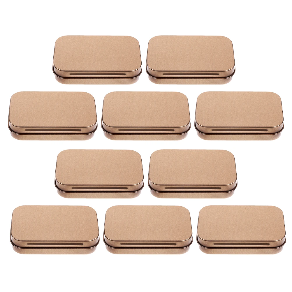 

10 Pcs Storage Tin Box As Earring Empty Containers Mini Tins Rectangular Case with Lids Decorate