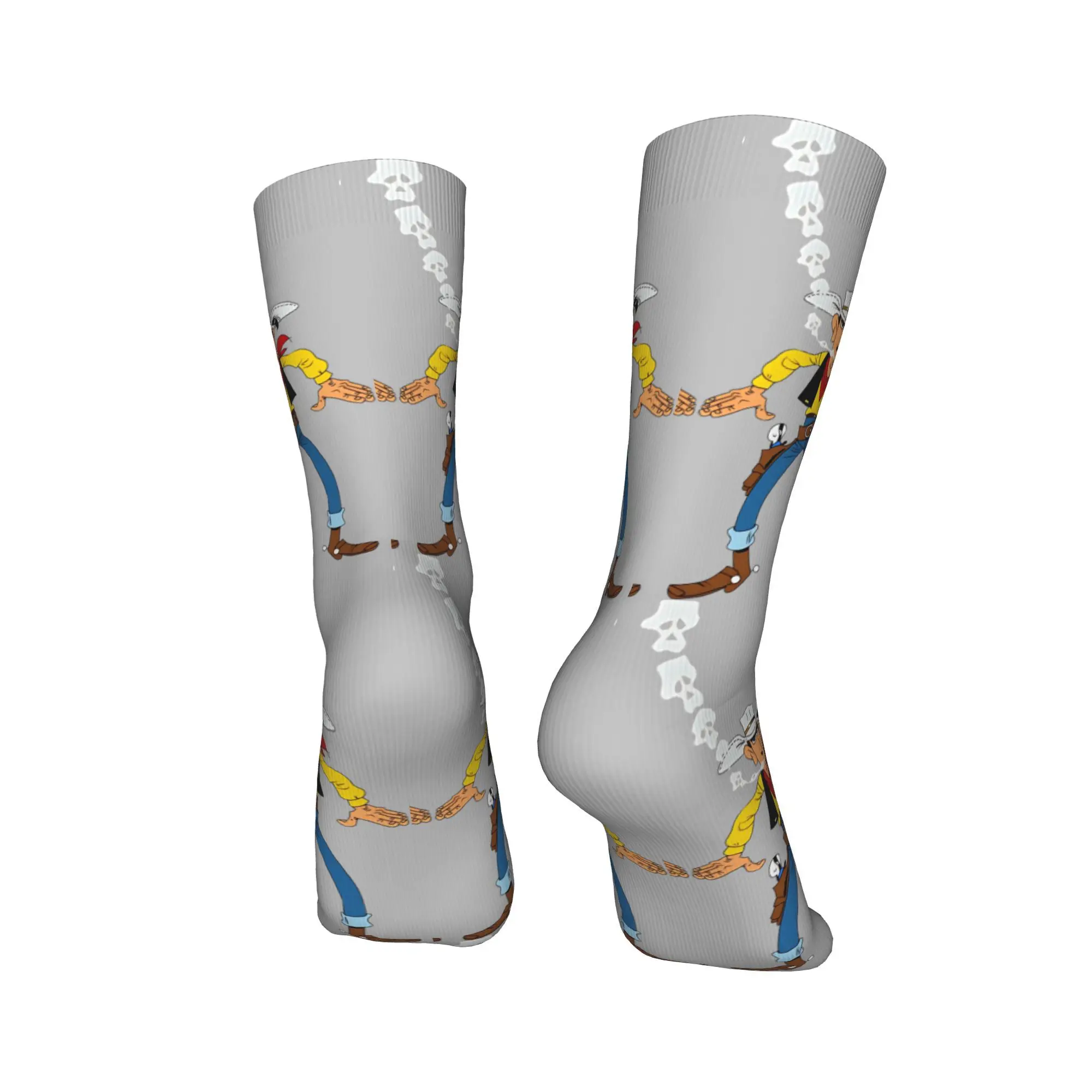 جوارب Lucky Luk جوارب عصرية للرجال جوارب متوسطة ناعمة شتوية لركوب الدراجات جرافيك مضادة للانزلاق هدية