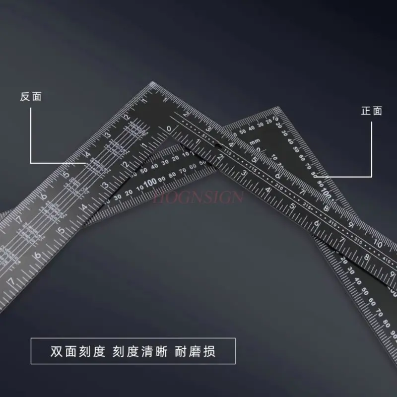 1pcs Angle ruler, stainless steel turning ruler, woodworking ruler, aluminum steel thickened decoration L-shaped ruler