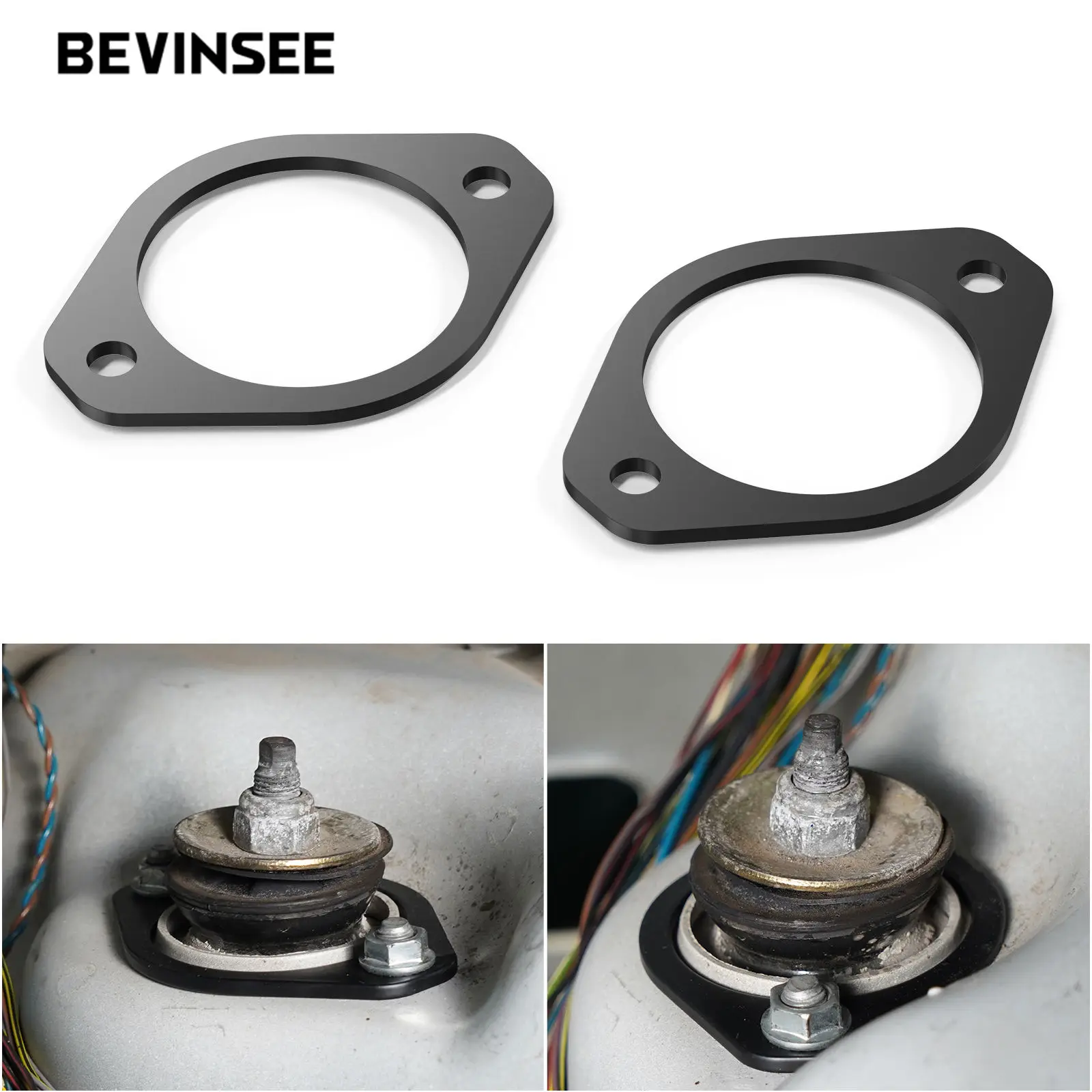 BEVINSEE Heavy Duty Rear Strut Tower Shock Mount Reinforcement Plate Set For BMW E36 E30 E46 Z3 Z4 E85 33526772864 