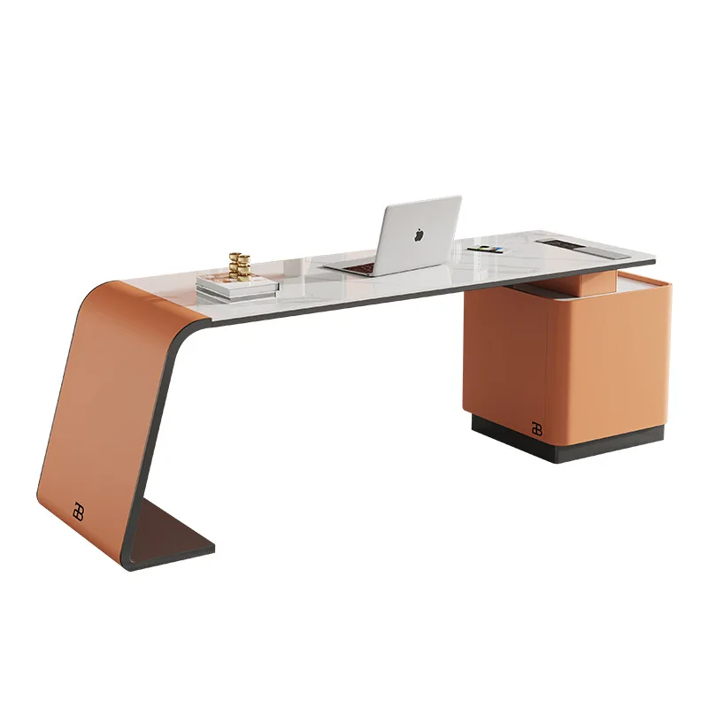 High-end Writing Office Desks Simple Design Sense Large Corner Office Desks Rock Plate Light Luxury Furniture Bureau JT40O