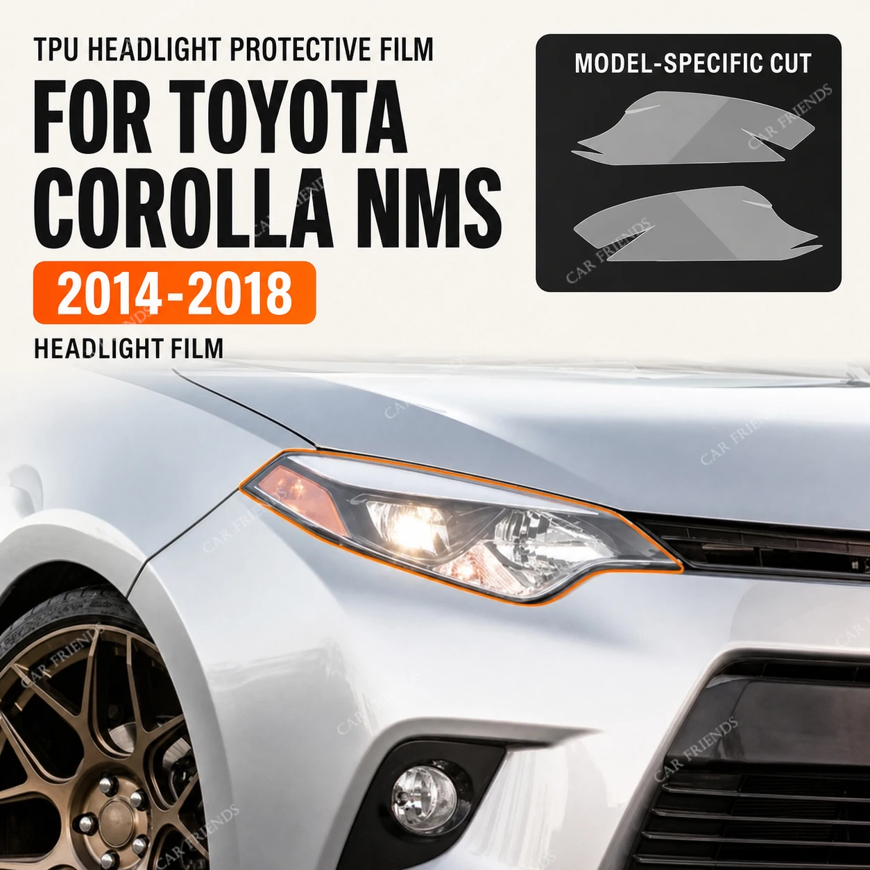 自動車用1ペアキット-カスタムフィット-プレカット-tpu-ヘッドランプ保護フィルム-2019-2020年トヨタカローラe210用-スモークブラック