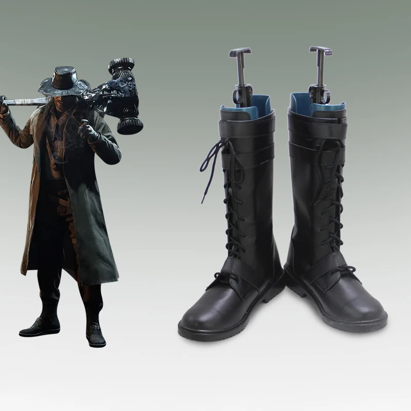 カール・ハイゼンベルクコスプレ靴ゲームバイオハザードレジデントビレッジロールプレイ黒人工皮革ブーツ男性用