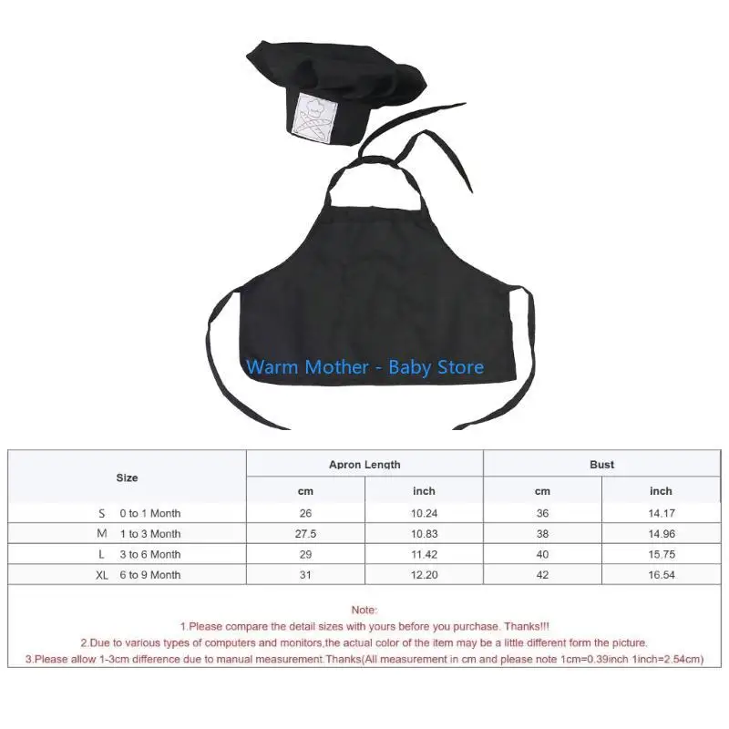 طقم مريلة وقبعة لأزياء الطبخ لحديثي الولادة لجلسة تصوير لا تُنسى للأطفال 57QE