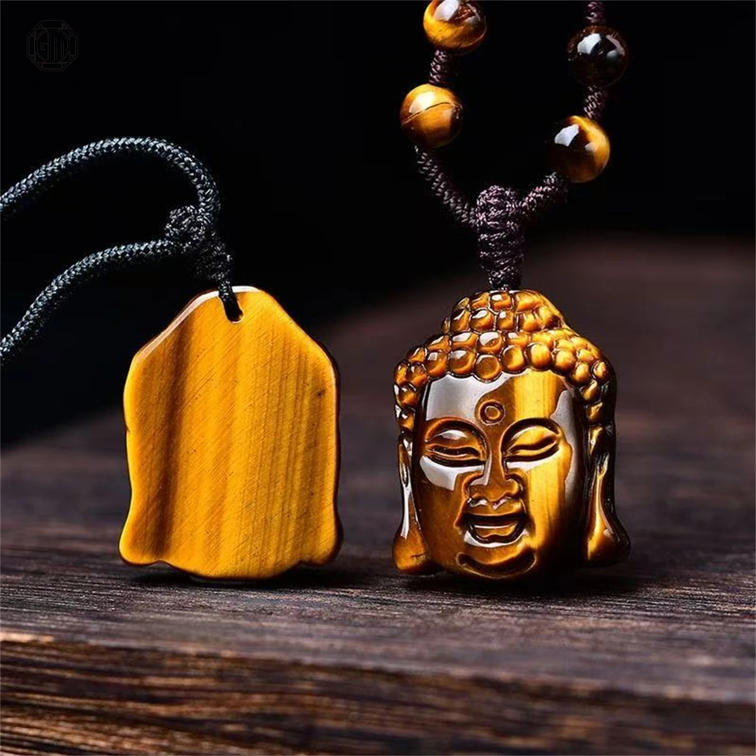 

Natural Yellow Tiger Eye Buddha Shakyamuni Guanyin Carved Pendant Unisex Gemstone Tiger Eye Gourd Necklace Jewelry Gift
