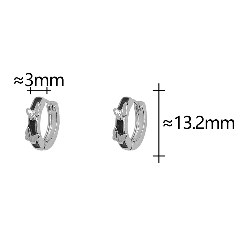 PONYKISS 925 Sterling Silver Enamel Butterfly Hoop Earrings for Women Minimalist Cute Fine Jewelry Insect Accessories image 2