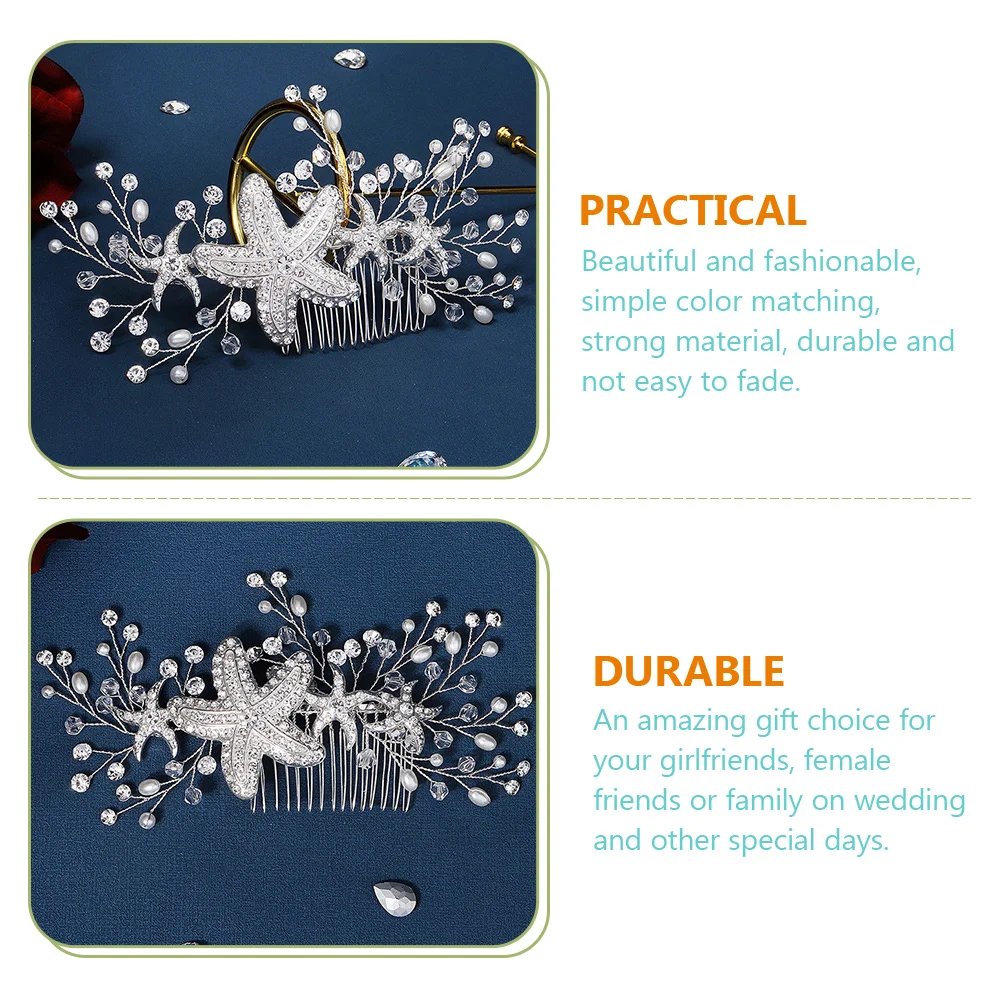 

Crystal Pearl Comb Elegant Wedding Accessories Bride Bridesmaid Hair Combs For Wedding Beach Hair Pieces Durable Alloy