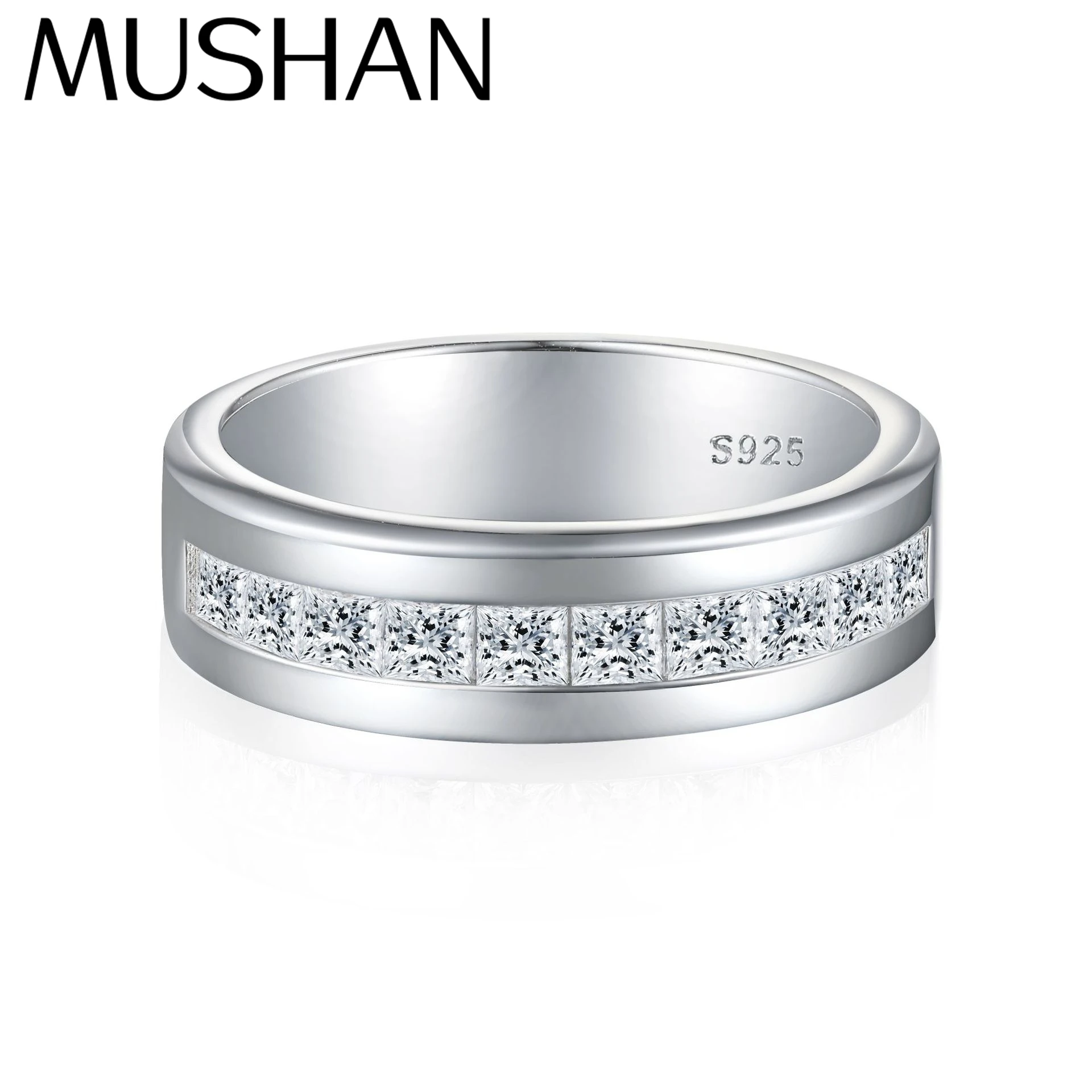 

MuShan Jewelry 925 Sterling Silver Ring Wedding Band High Carbon Diamond Wedding Bridal Bridal Shower Women Rings Fine Jewelry
