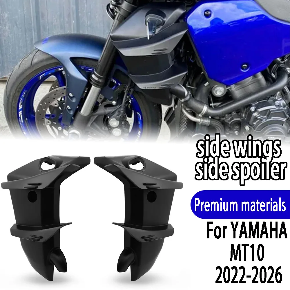 

For YAMAHA MT10 MT-10 2022-2026 2025 Motorcycle Side Wings Side Spoiler Fairings Fixed Wings Aerodynamic Winglets Accessories
