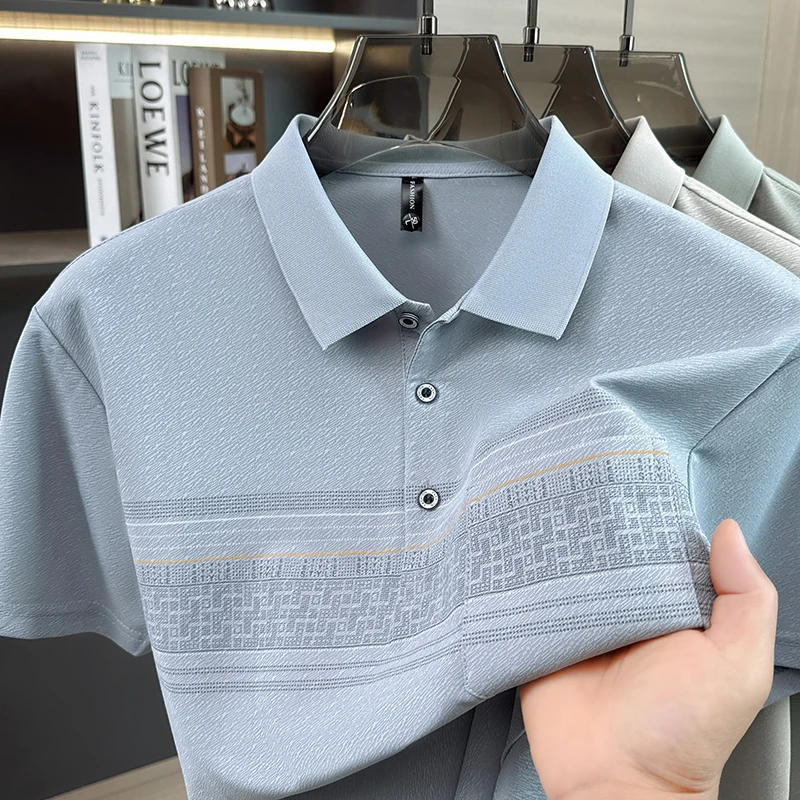 Einzigartiges bedrucktes Kurzarm-Poloshirt für Herren, modische Tasche, hochwertiger Komfort, atmungsaktiv, Sommer, neues Business-Casual-T-Shirt