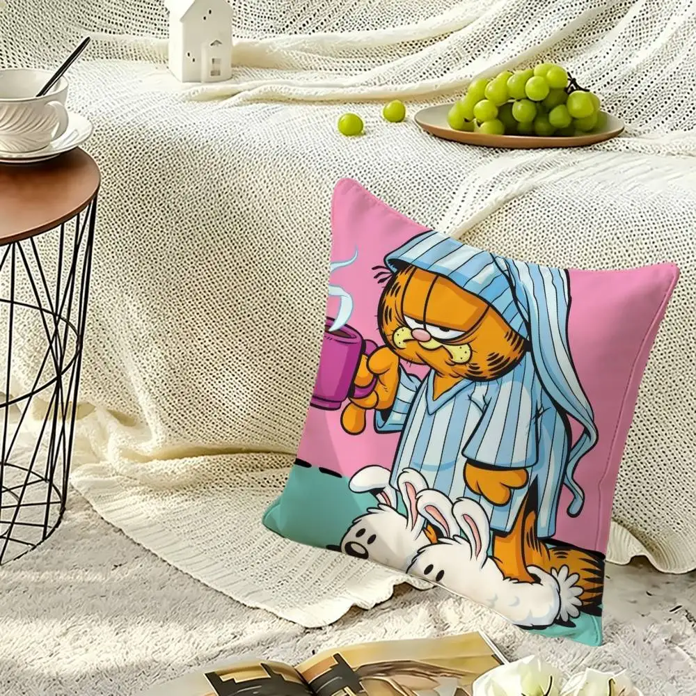 C-Cute G-Garfields Square Double-Sided printed Pillow Case Bedroom Bedside Pillow Sofa Cushion Cover