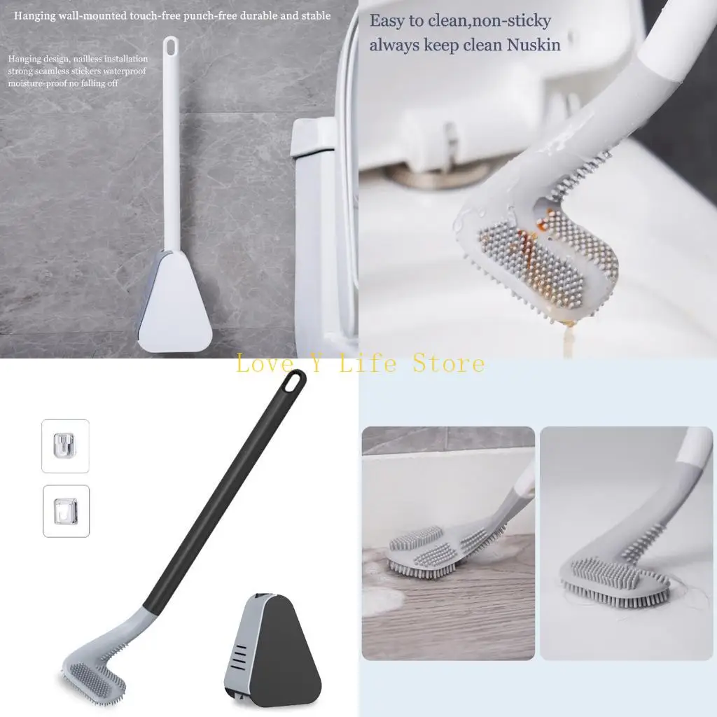 

L74C Golf Toilet Brush and Holder Set with Self-opening Base Nail-free Installation