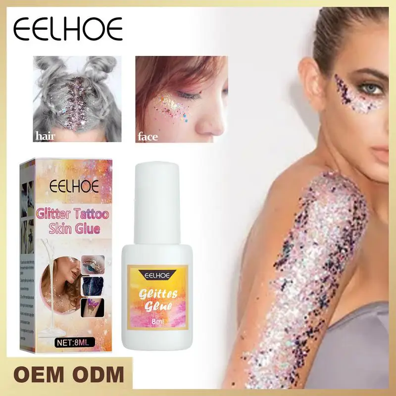 Glitter Glue Gel inchiostri per tatuaggi impermeabili per tatuaggi temporanei Body Art Paint Glitter Gel strumenti per il trucco Gel per Body Art a lunga durata