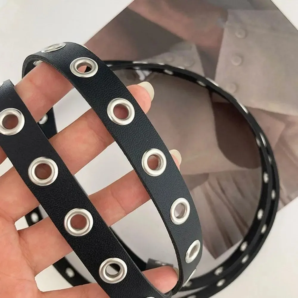 قابل للتعديل حلقة مزدوجة رقيقة حزام بولي Leather الجلود طبقة مزدوجة الخصر سلسلة عالية الجودة برشام العيينة مشبك أحزمة فستان الملحقات