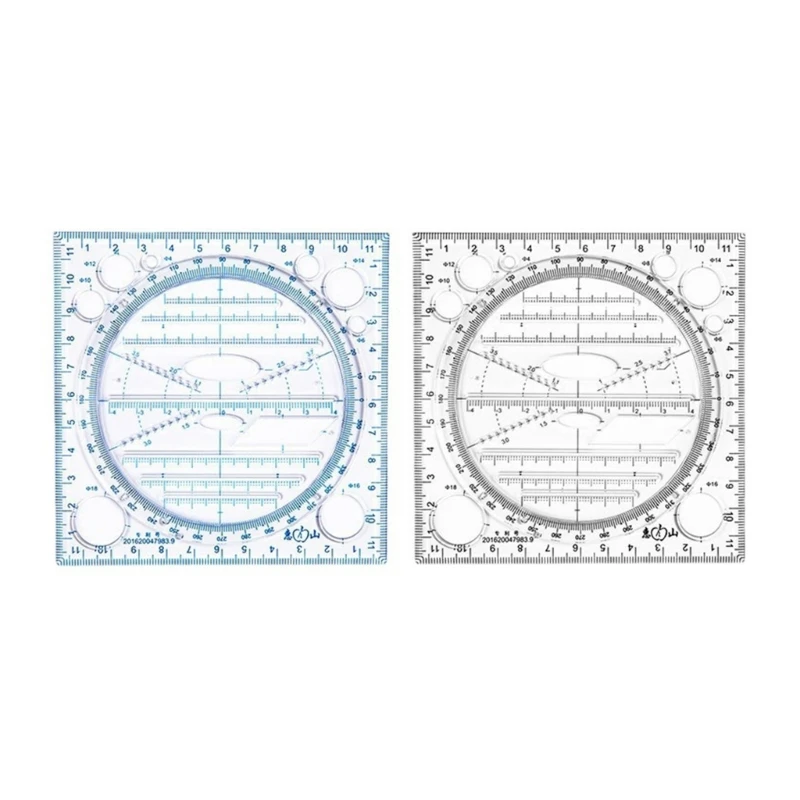 Righello ruotabile Righello geometrico Strumento misurazione matematica Righelli multifunzionali Modello disegno circolare