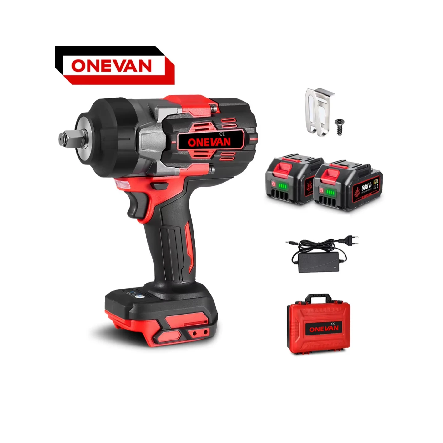 

ONEVAN 600W Power Wrench 1700N.m Torque Impact Power Wrenches Brushless Motor Electric Wrench For Truck For Makita 18V Battery