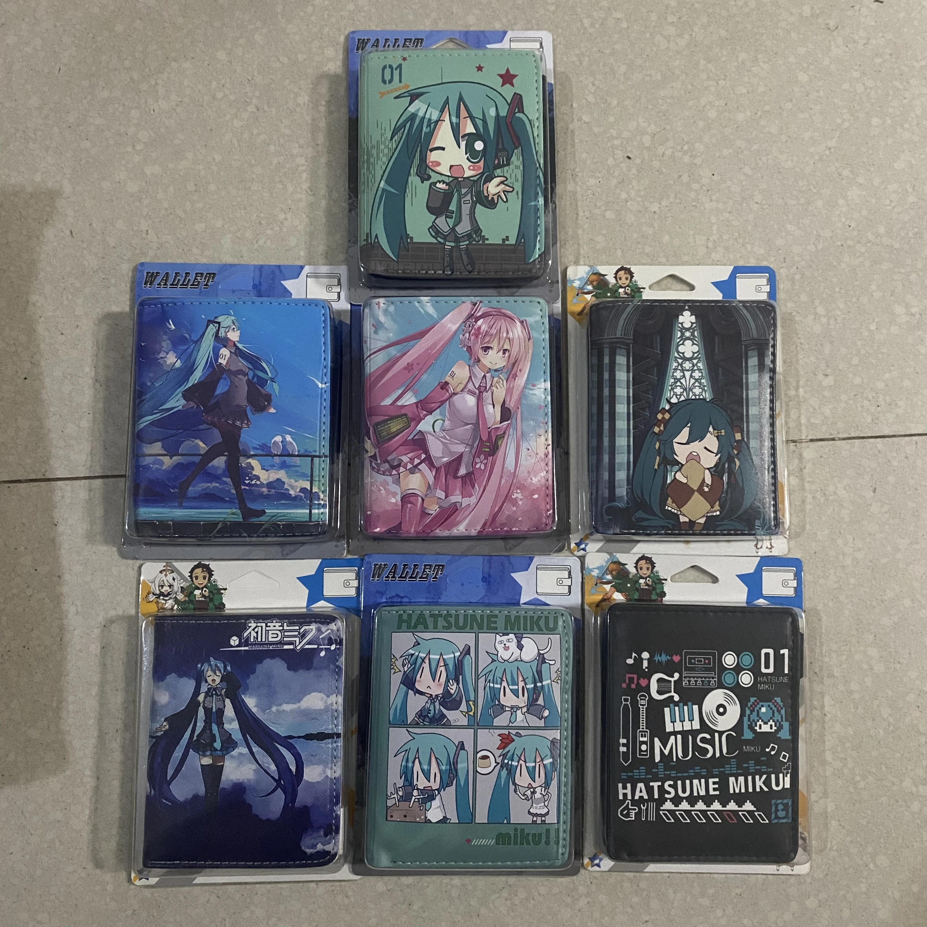 

V+ Chinese Green Onion Shallot Scallion Miku Zip Snap-fastener PU Short Wallet