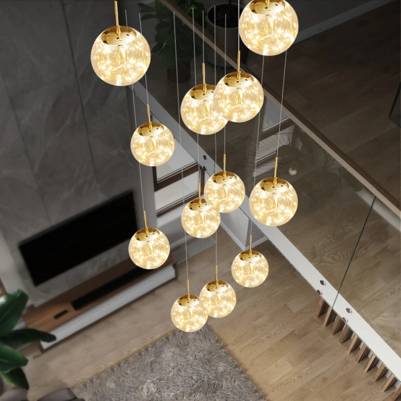 Imagem -03 - Modern Glass Ball Design Led Luzes Pingente Lustre de Teto Black Home Decor Fixture Sala de Estar Sala de Jantar Cozinha Quarto