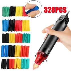 328pcs Heat Shrink Tube 2:1 Shrinkable Wire Shrinking Wrap Tubing Wire Connect Cover Protection with 300W Hot Air Gun