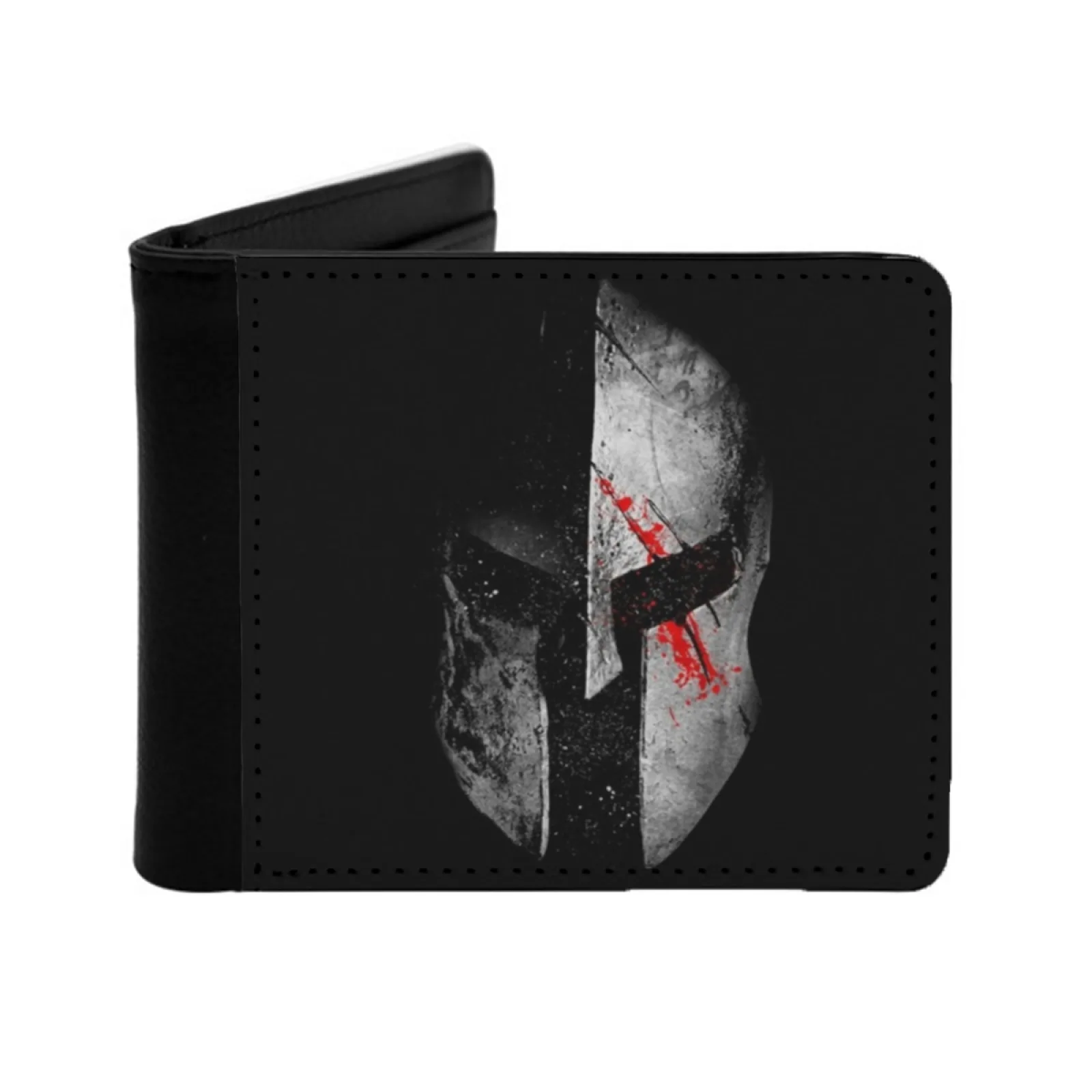 Classic T Shirt Short Men's Wallet Multifunction Purse Male Pu Leather Wallet Greek Greece 300 War Gaming Helmet Odst 117