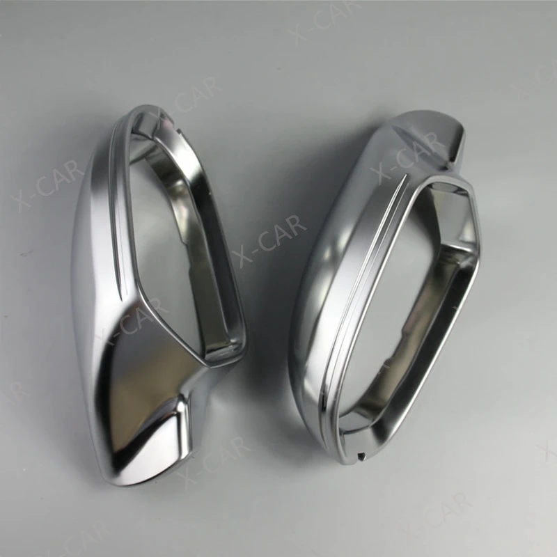 1Pair Matte Chrome Rearview Side Mirror Cover House Cap Lid For Audi A6 S6 C7 4G 2012 2013 2014 2015 2016 2017 2018