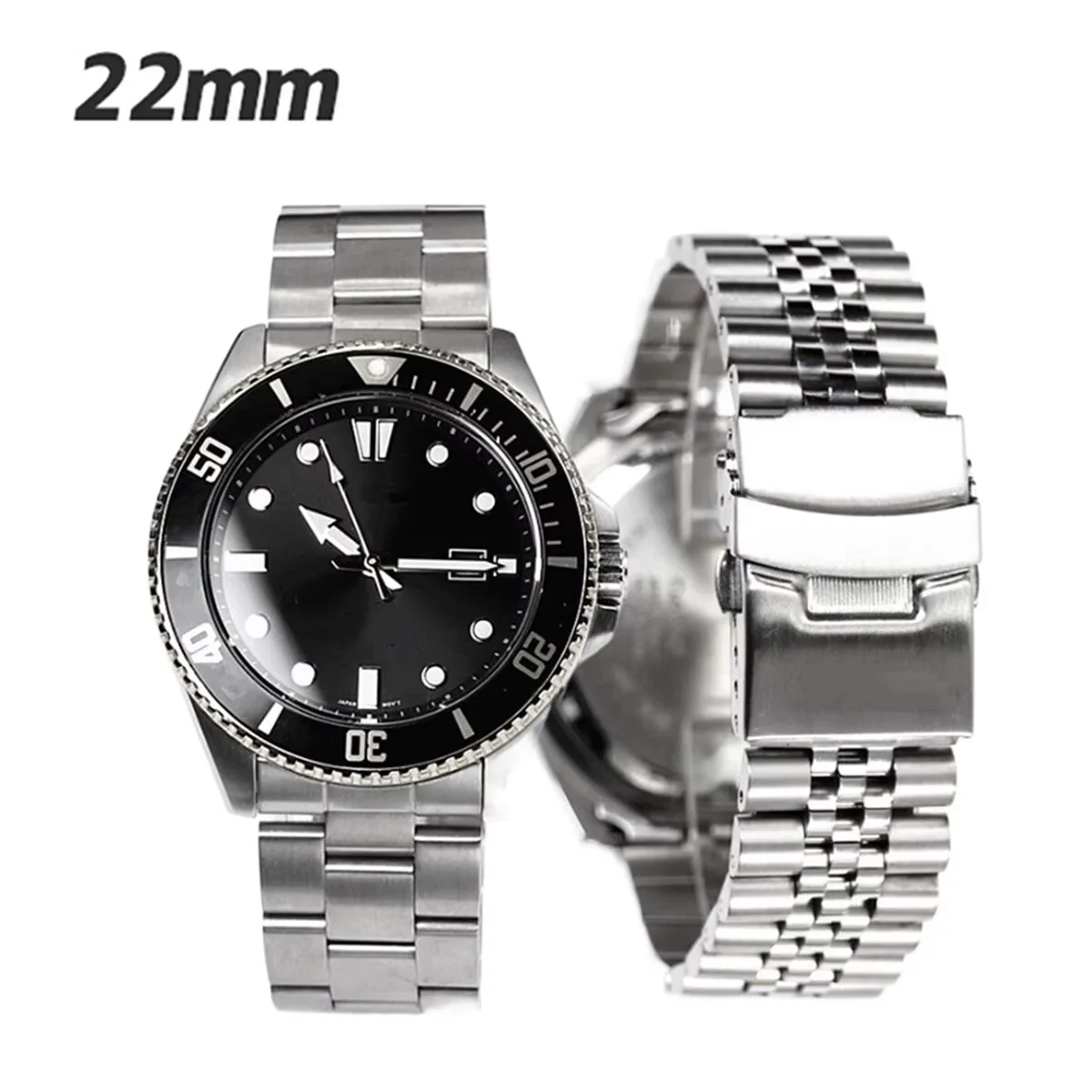 3 Styles 22mm Diving Steel Metal Strap For Duro Mdv107-1A MDV106-1A Watch Wristband Bracelet Watchband Replacement Parts