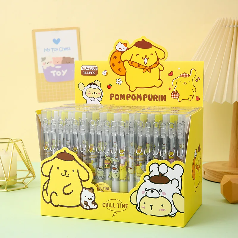 

12Pcs/box Cinnamoroll Gel Pens Cartoon Pressing Pen Black Water Ink 0.5mm Cute Signature Pen Stationery Supplies Student Gift