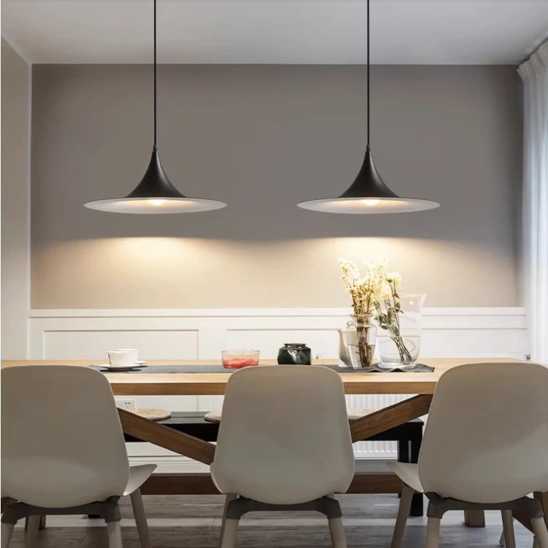 

Danish Minimalist Metal Pendant Lamps LED Modern Living Room Kitchen Bar Dining Room Supermarket Home Decoration Hanging Light