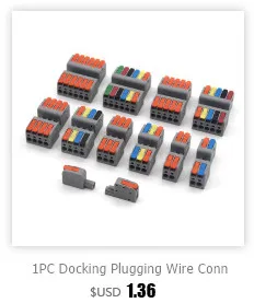 1 Stück eins in mehreren aus Klemmen block Anschluss dose Serie Kabel elektrische Steck verbinder Plug-in spleißbare Splitter Führungs schiene – Detail 6