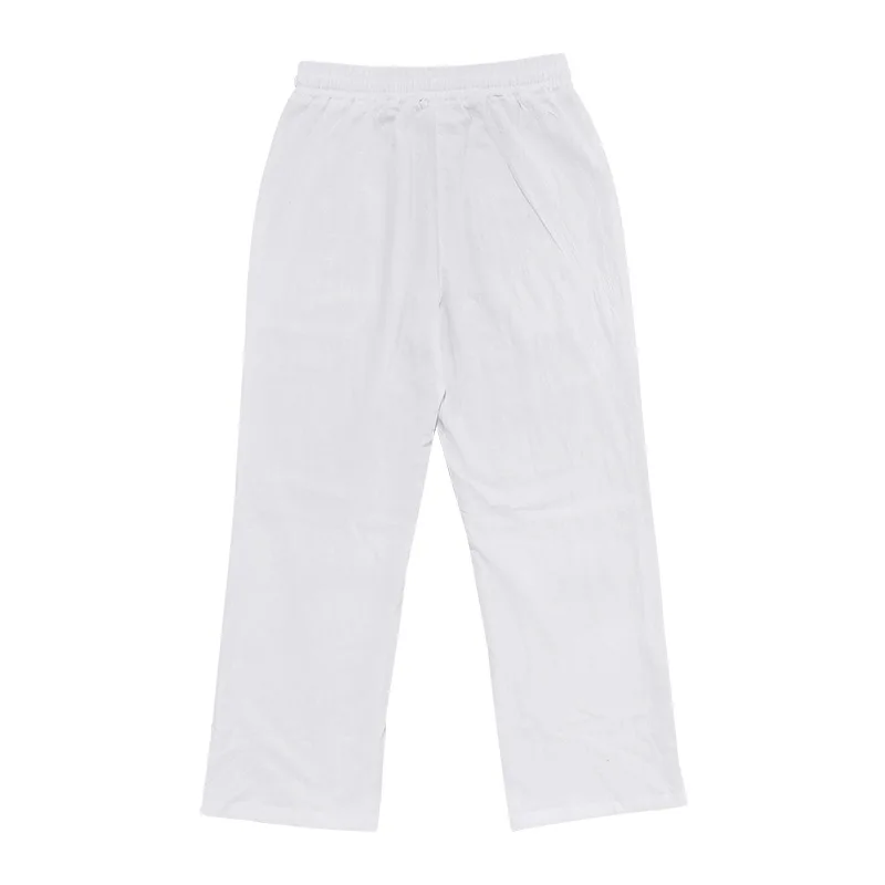 2024 Casual Weiyi Beach Men's Trousers Spring and Autumn Leisure Multi-Button Comfortable Cotton and Linen Loose Trousers