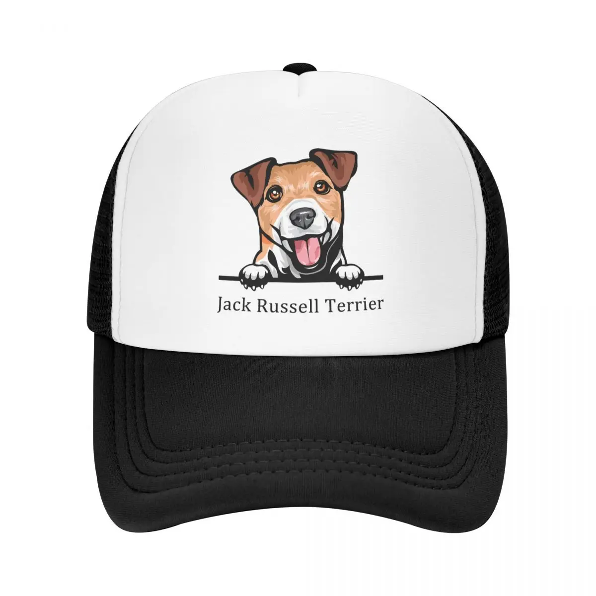 

Custom Punk Unisex Peeking Dog Jack Russell Terrier Trucker Hat Adult Adjustable Baseball Cap Women Men Outdoor Trucker Cap