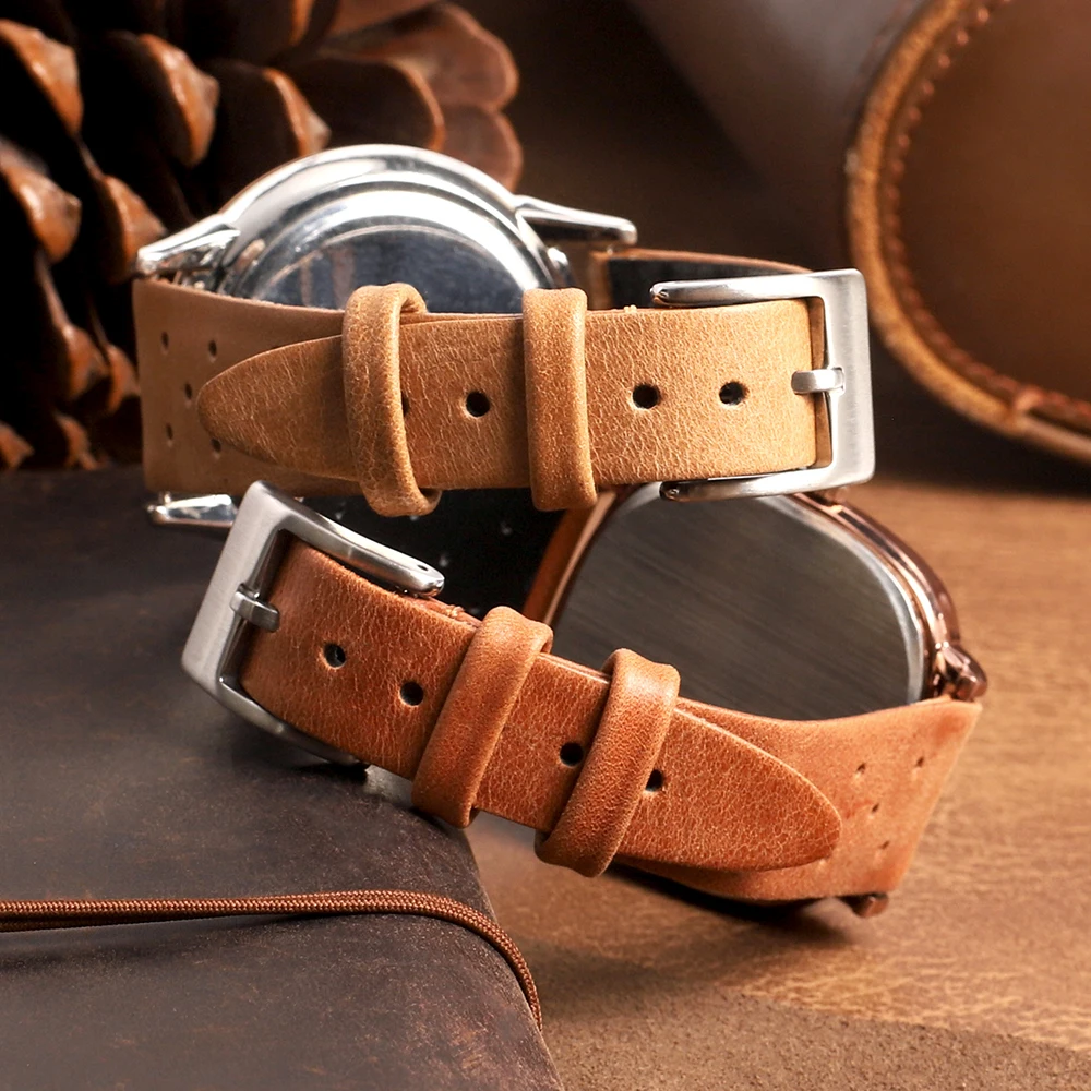 สายนาฬิกาหนังแท้สไตล์วินเทจ ขน - Suede Strap Watch บทวิจารณ์และราคา