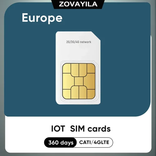 4G GPS 추적기 SIM 카드 유럽 로밍 데이터 360MB IOT 장치, 365 일 서비스, M2M 칼라 