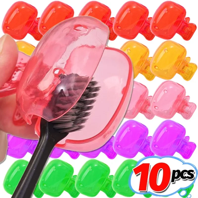 1/10PCS Toothbrush Head Cover Clips Portable Plastic Toothbrush Dustproof Protector Covers for Travel Camping Bathroom Accessory