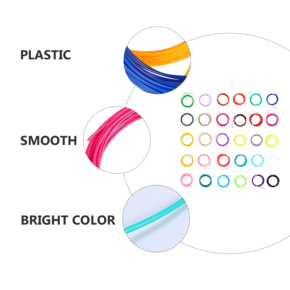 

30 Pcs Refills for 3D Pens Smooth Prints Compatible Accessories Bright Colors Long Lasting No Fading Portable Use