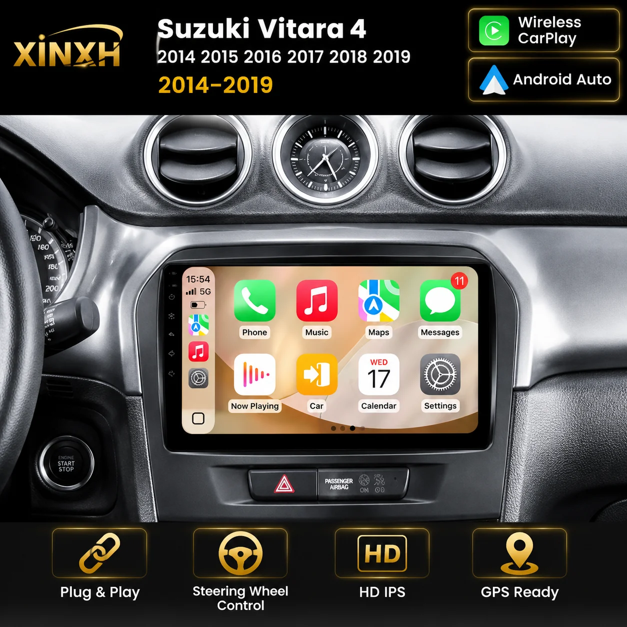 Car Stereo Radio For Suzuki Vitara 4 2014 2015 2016 2017 2018 2019 Carplay Android Auto Car Multimedia DSP 48EQ 2 DIN