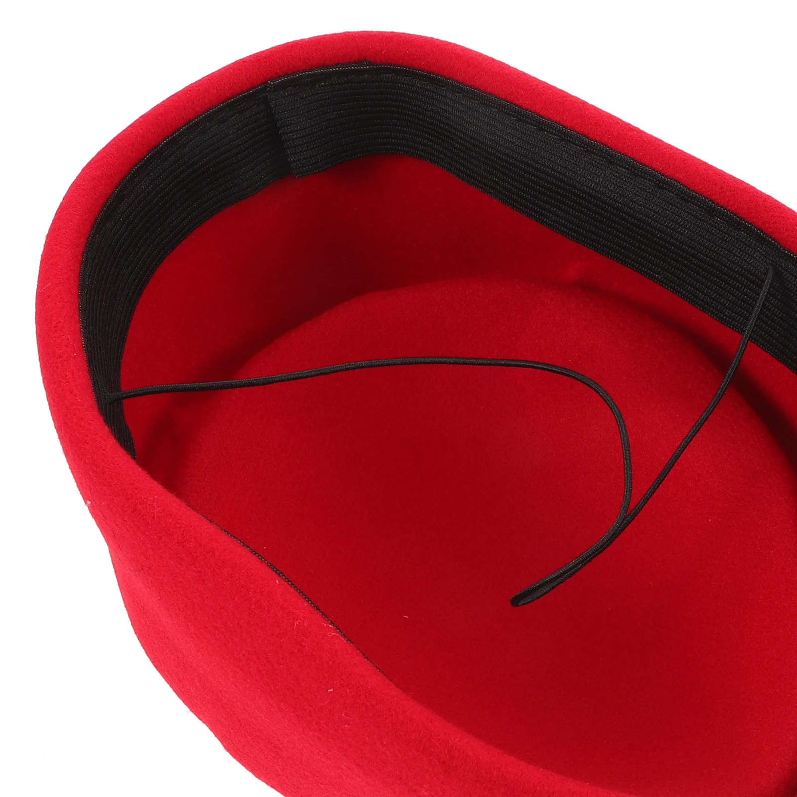 Beret stewardesy dla kobiet - czerwony beret w stylu brytyjskim, akcesorium do kostiumu stewardesy, do cosplayu lotniczego