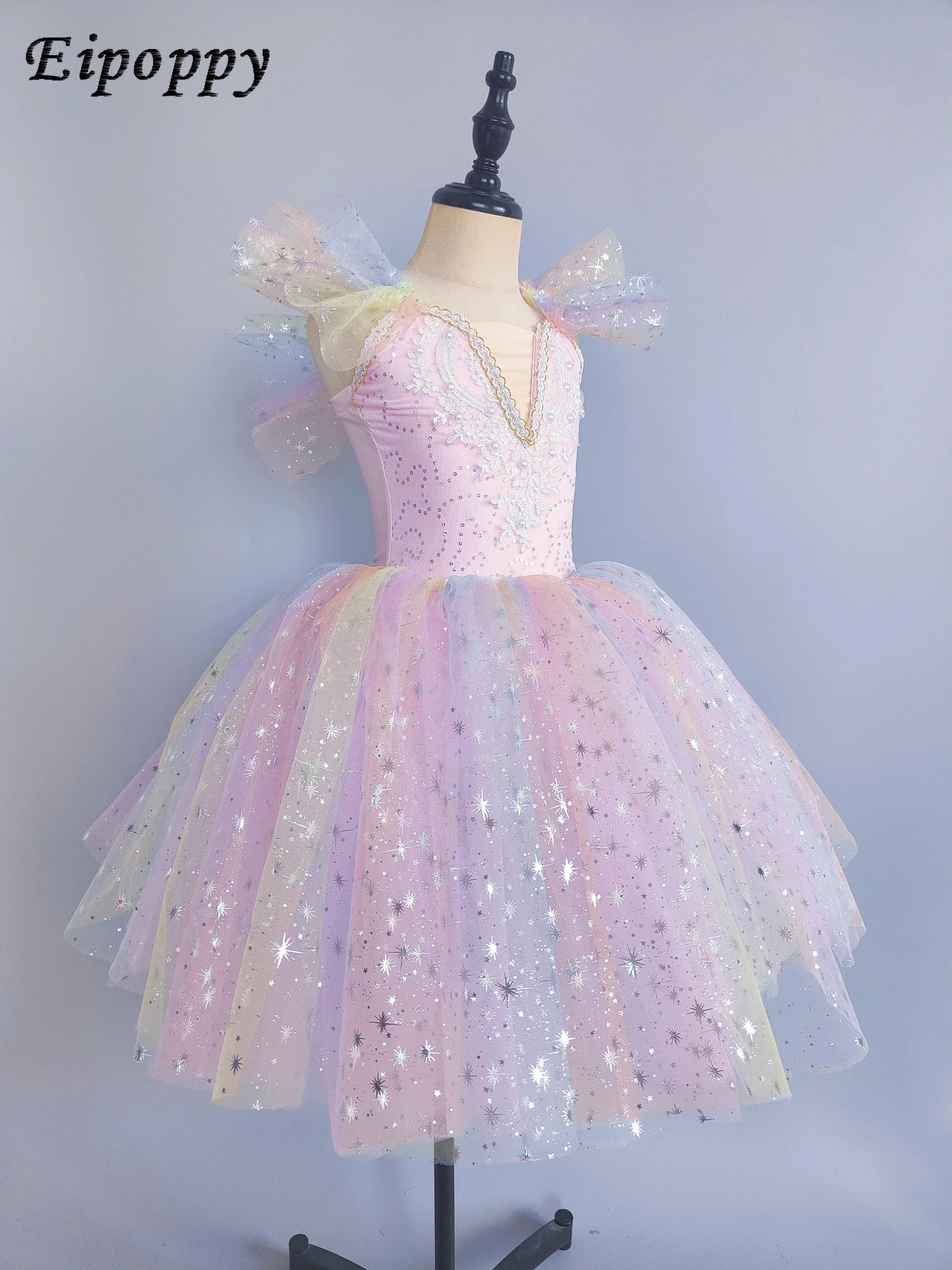 Children Ballet Rok Lange Gaas Rok Performance Kostuum Little Swan Girl Performance Kostuum